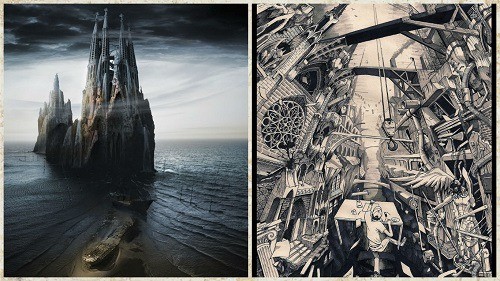 ilustraciones inspiradas en los artes góticos