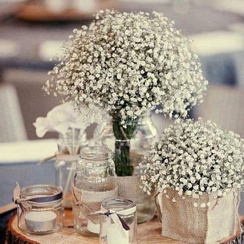 Mesa de boda con paniculata