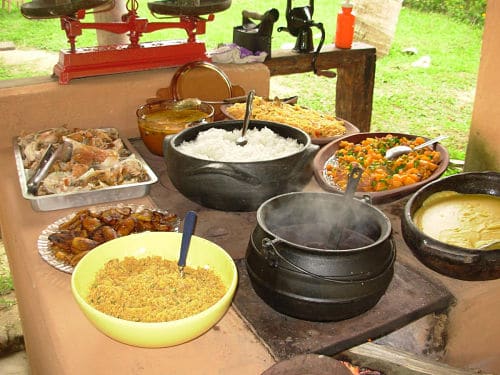 Comida típica de boda africana
