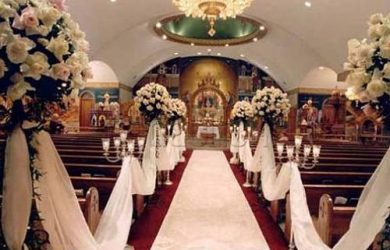 Decoración de iglesia para boda