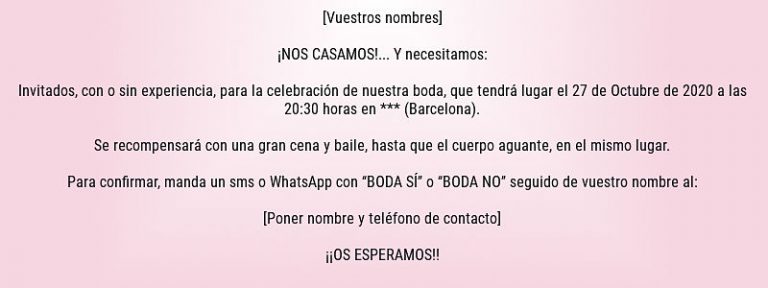 50 Textos De Ejemplo Para Invitaciones De Boda Originales