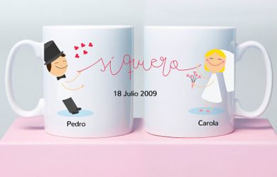 Tazas para regalar a los novios