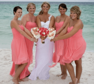 vestidos damas de honor playa
