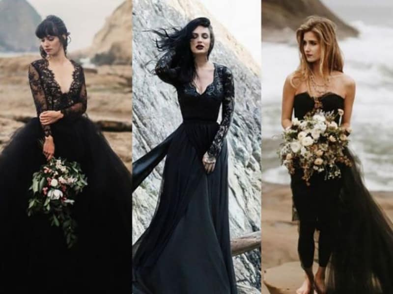 vestido novia negro